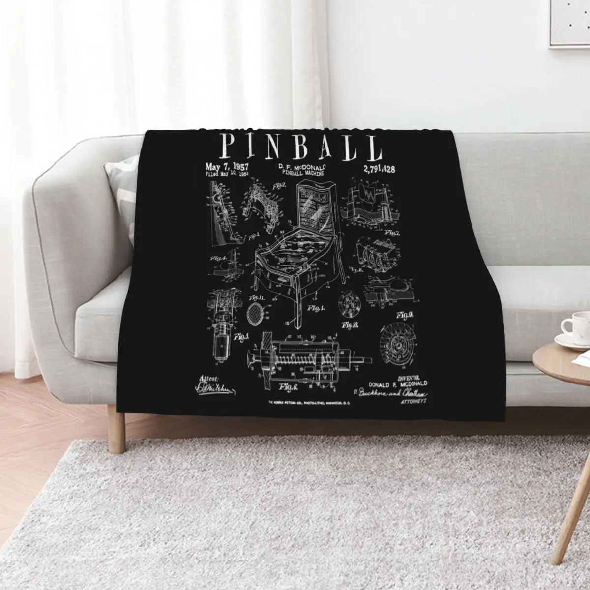 Pinball Arcade Gaming Machine Vintage Gamer Patent Print Throw Blanket Soft Sherpa Fleece Warm Blanket for Winter
Pinball Arcade Gaming Machine Vintage Gamer Patent Print Throw Blanket Soft Sherpa Fleece Warm Blanket for Winter