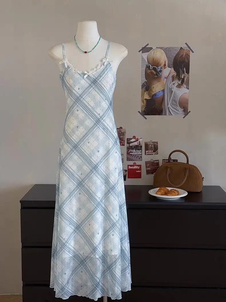 Japan New Summer Korean Style Women'S Striped Lace Bow Suspender Dress High Waist A-Line Long Skirt
Japan New Summer Korean Style Women'S Striped Lace Bow Suspender Dress High Waist A-Line Long Skirt