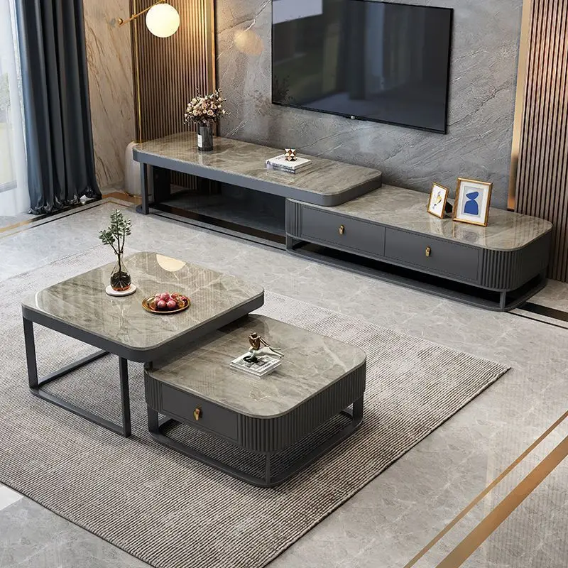 Living room household telescopic marble TV cabinet combined rock slab coffee table large
Living room household telescopic marble TV cabinet combined rock slab coffee table large