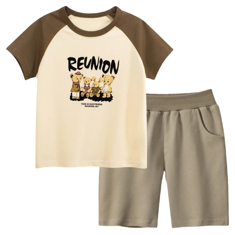 Children's Cartoon Bear Set 2025 Summer New Boys Girls Short Sleeve T-Shirt + Beach Shorts Kids Tracksuit 2PCS Dropshipping
Children's Cartoon Bear Set 2025 Summer New Boys Girls Short Sleeve T-Shirt + Beach Shorts Kids Tracksuit 2PCS Dropshipping