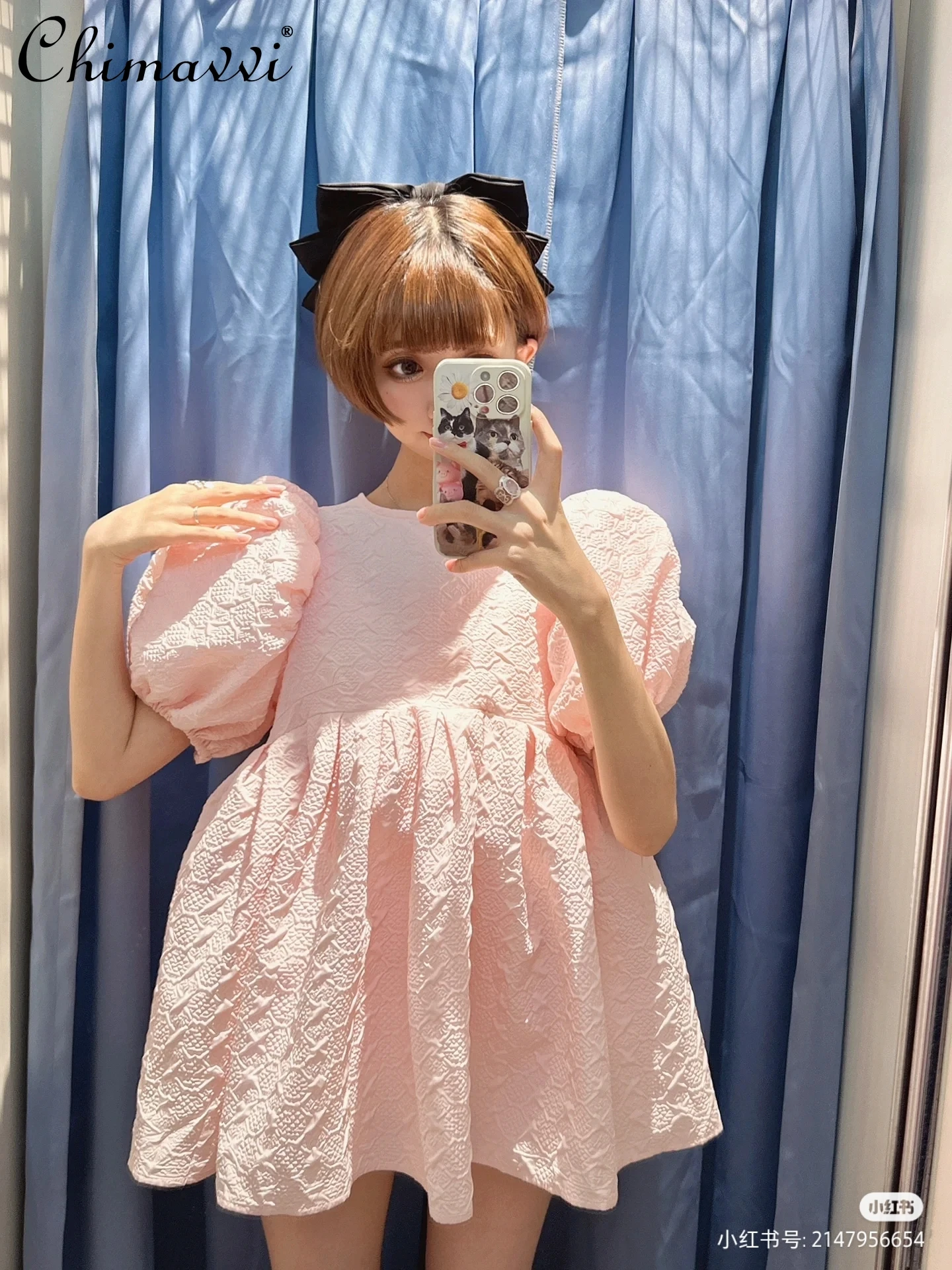 French Style Sweet Princess Shirt Summer New Japanese Cute Puff Sleeve Heavy Industry Printed Loose Slim Round Neck Blouse Tops
French Style Sweet Princess Shirt Summer New Japanese Cute Puff Sleeve Heavy Industry Printed Loose Slim Round Neck Blouse Tops