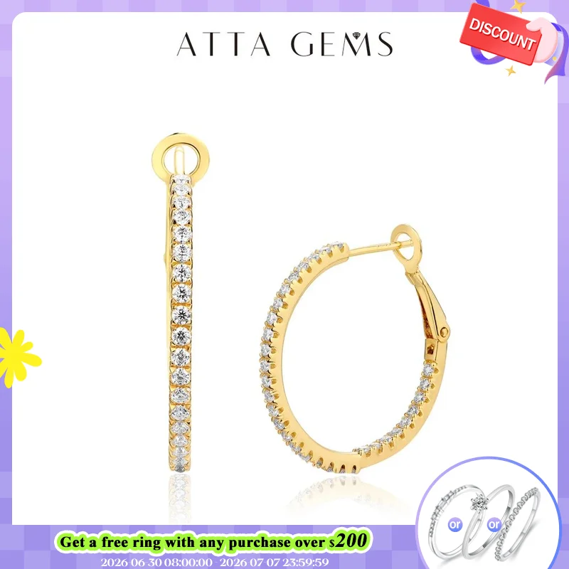 Attagems Moissanite Hoop Earrings for Women 1.5mm D Color 925 Sterling Silver Plated Yellow Diamond Earring Wedding Fine Jewelry
Attagems Moissanite Hoop Earrings for Women 1.5mm D Color 925 Sterling Silver Plated Yellow Diamond Earring Wedding Fine Jewelry