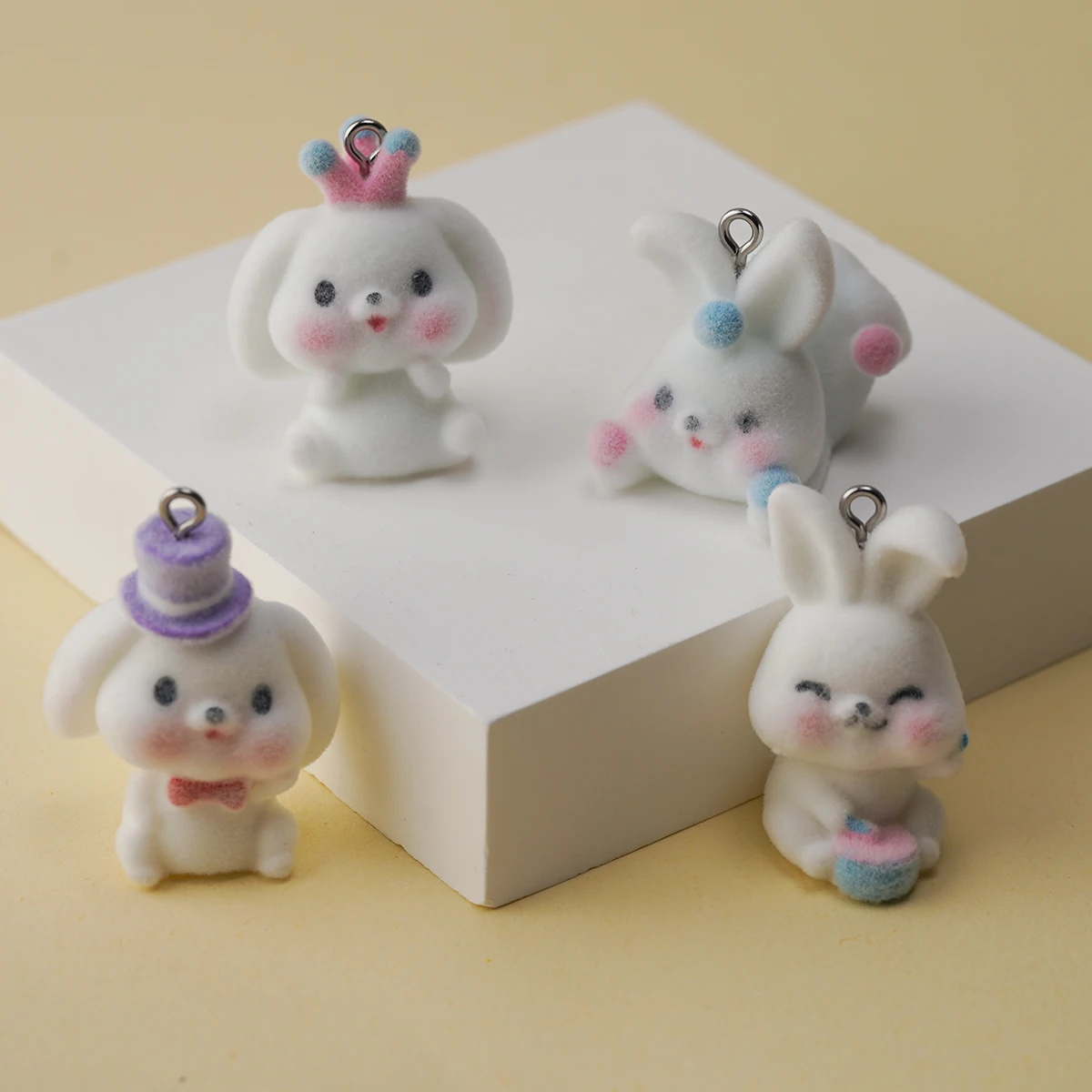 20pcs 3D Kawaii Flocking Resin Charms cute Plush Magic Bunny pendant for Keychain Earrings DIY crafts Jewelry make
20pcs 3D Kawaii Flocking Resin Charms cute Plush Magic Bunny pendant for Keychain Earrings DIY crafts Jewelry make
