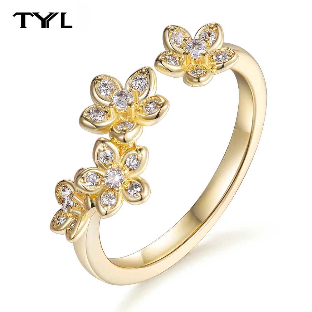 TYYL Hot New 925 Sterling Silver Flower Open Ring Women Adjustable Elegant Moissanite Blooms Wedding Ring Party Holiday Jewelry
TYYL Hot New 925 Sterling Silver Flower Open Ring Women Adjustable Elegant Moissanite Blooms Wedding Ring Party Holiday Jewelry