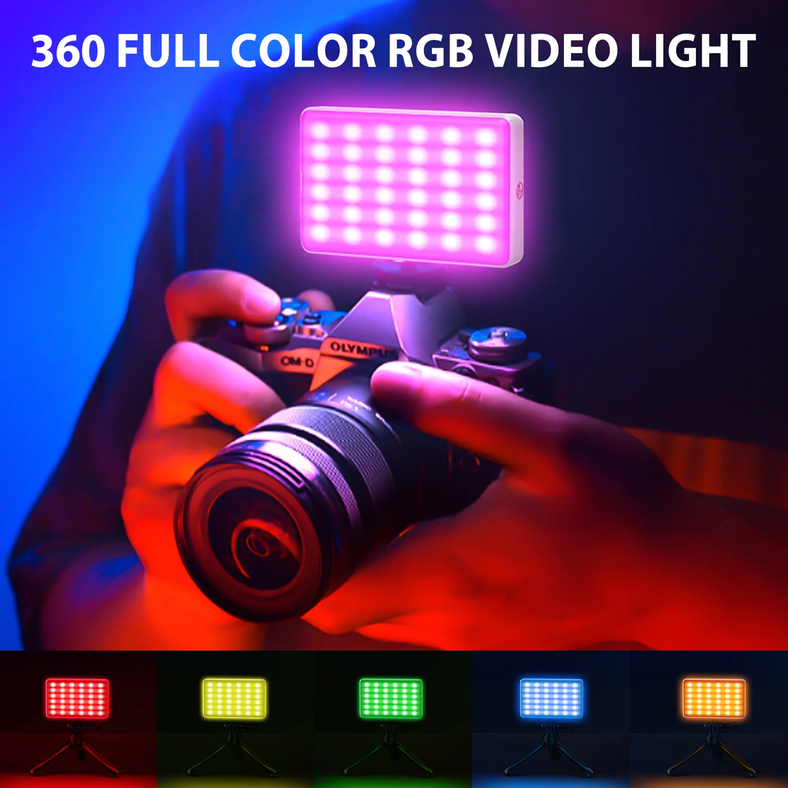 RGB Full Color Video Light 2500-9000K Fill Light for Camera Smartphone Photography Video Live Streaming
RGB Full Color Video Light 2500-9000K Fill Light for Camera Smartphone Photography Video Live Streaming