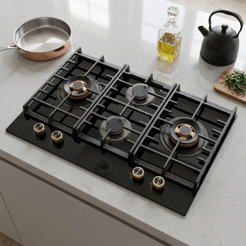 Modern Four-Flap Battery-Powered Cooktop Built-In Installation Glass Surface Class Energy Efficiency Electronic Ignition
Modern Four-Flap Battery-Powered Cooktop Built-In Installation Glass Surface Class Energy Efficiency Electronic Ignition