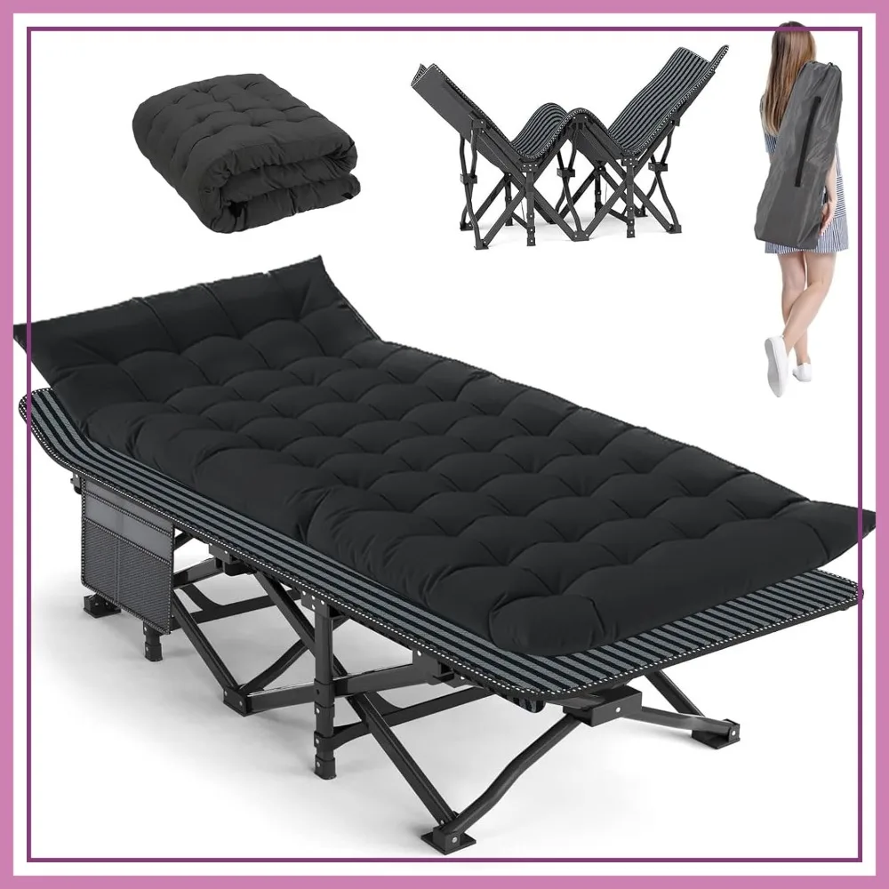 Heavy Duty Camping Cot 28" Wide Folding Sleeping Bed with Mattress & Carry Bag for Adults, 600-800 lbs Capacity
Heavy Duty Camping Cot 28" Wide Folding Sleeping Bed with Mattress & Carry Bag for Adults, 600-800 lbs Capacity