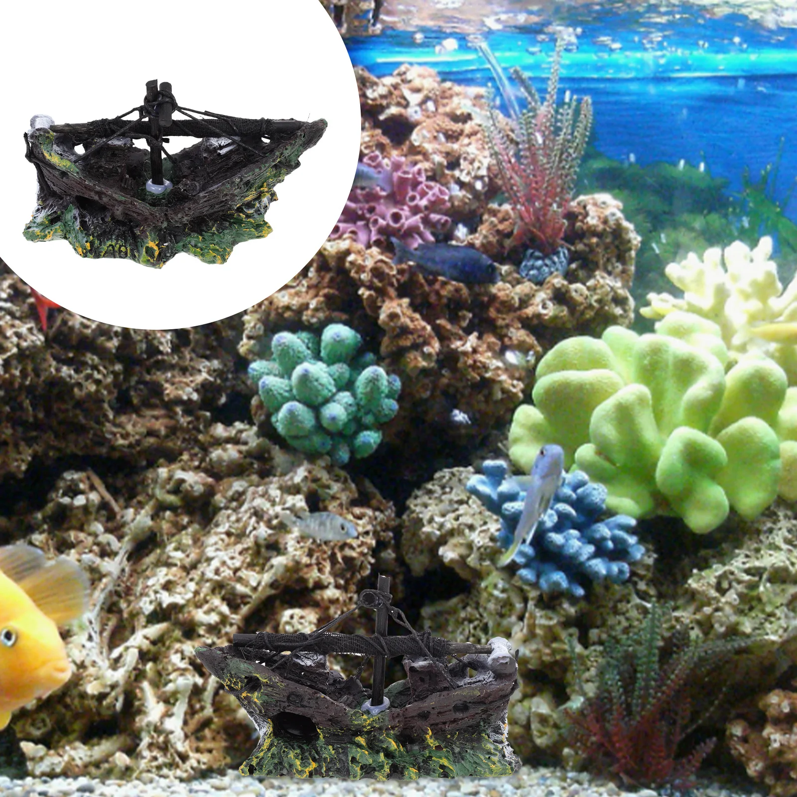 Aquarium Pirate Boat Wreck Decor Resin Shipwreck Cave for Fish Tank Hideout Lifelike Broken Boat Ornament for Home Office Garden
Aquarium Pirate Boat Wreck Decor Resin Shipwreck Cave for Fish Tank Hideout Lifelike Broken Boat Ornament for Home Office Garden