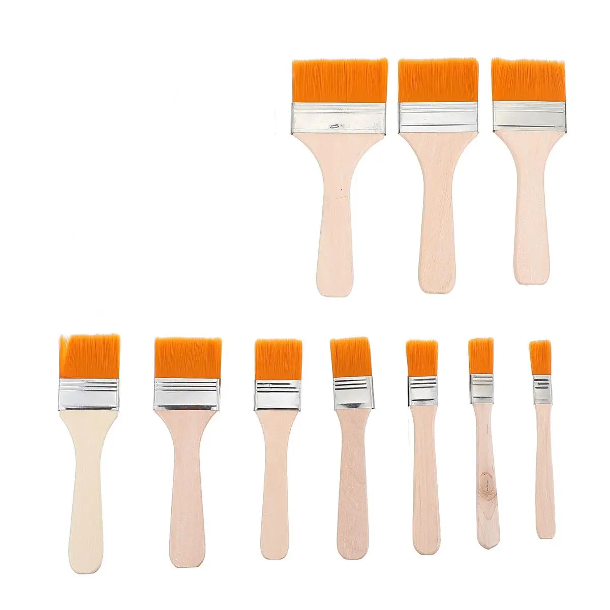 10 Pcs Paint Brushes Set for Drawing Furniture Simple Durable Utility Flat Chip Nylon Watercolor Oil Painting Tools Kids
10 Pcs Paint Brushes Set for Drawing Furniture Simple Durable Utility Flat Chip Nylon Watercolor Oil Painting Tools Kids