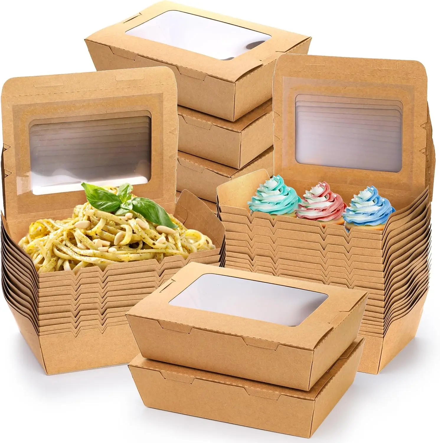 50 Pack Take Out Food Containers with Window, 40 oz Paper Catering To Go Boxes Kraft Brown, Disposable Cardboard Lunch Meal Box
50 Pack Take Out Food Containers with Window, 40 oz Paper Catering To Go Boxes Kraft Brown, Disposable Cardboard Lunch Meal Box