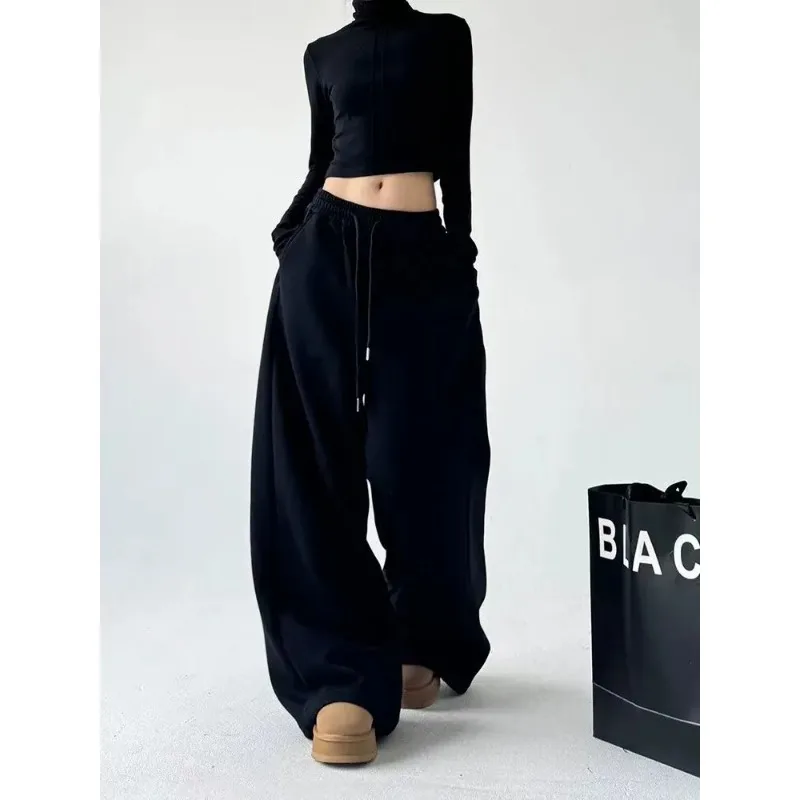 Women's Heather Gray Elastic Waist Wide Leg Sweatpants Drawstring Casual Loose Fit Fleece Trousers for Streetwear
Women's Heather Gray Elastic Waist Wide Leg Sweatpants Drawstring Casual Loose Fit Fleece Trousers for Streetwear