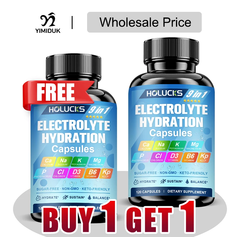 HOLUCKS Premium 9-in-1 Electrolyte Capsules, Support Hydration, Muscle Function & Post-Workout Recovery for Fitness Enthusiasts
HOLUCKS Premium 9-in-1 Electrolyte Capsules, Support Hydration, Muscle Function & Post-Workout Recovery for Fitness Enthusiasts