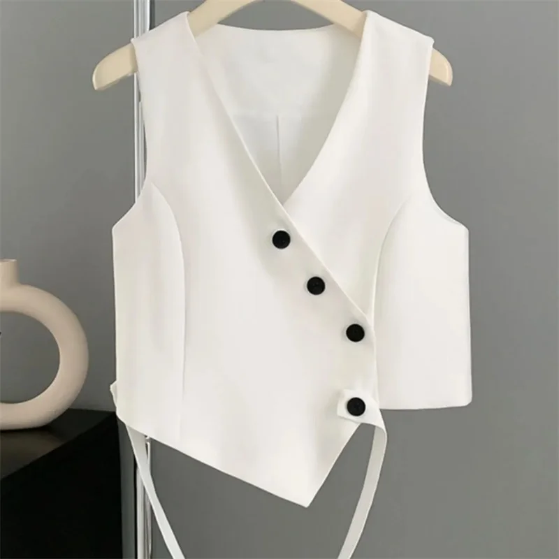 Women's Summer Suit Vest 2025 New Solid Color Short Sleeveless Jacket Ladies Irregular Vest Female Waistcoat Tops Chaleco Mujer
Women's Summer Suit Vest 2025 New Solid Color Short Sleeveless Jacket Ladies Irregular Vest Female Waistcoat Tops Chaleco Mujer