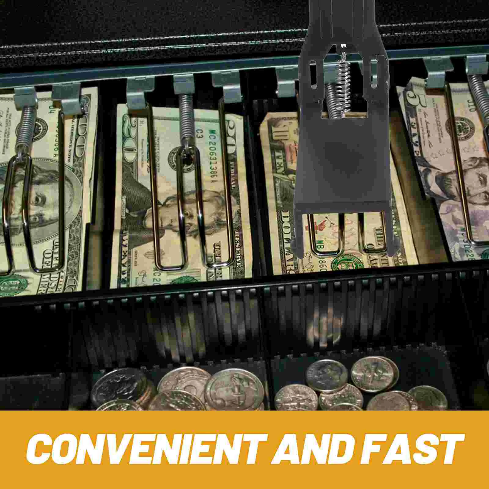 6 Pcs Universal Cash Box Clip Wallet Special 6pcs (Black) Tray Insert Clips Register Money Drawer Plastic Office
6 Pcs Universal Cash Box Clip Wallet Special 6pcs (Black) Tray Insert Clips Register Money Drawer Plastic Office