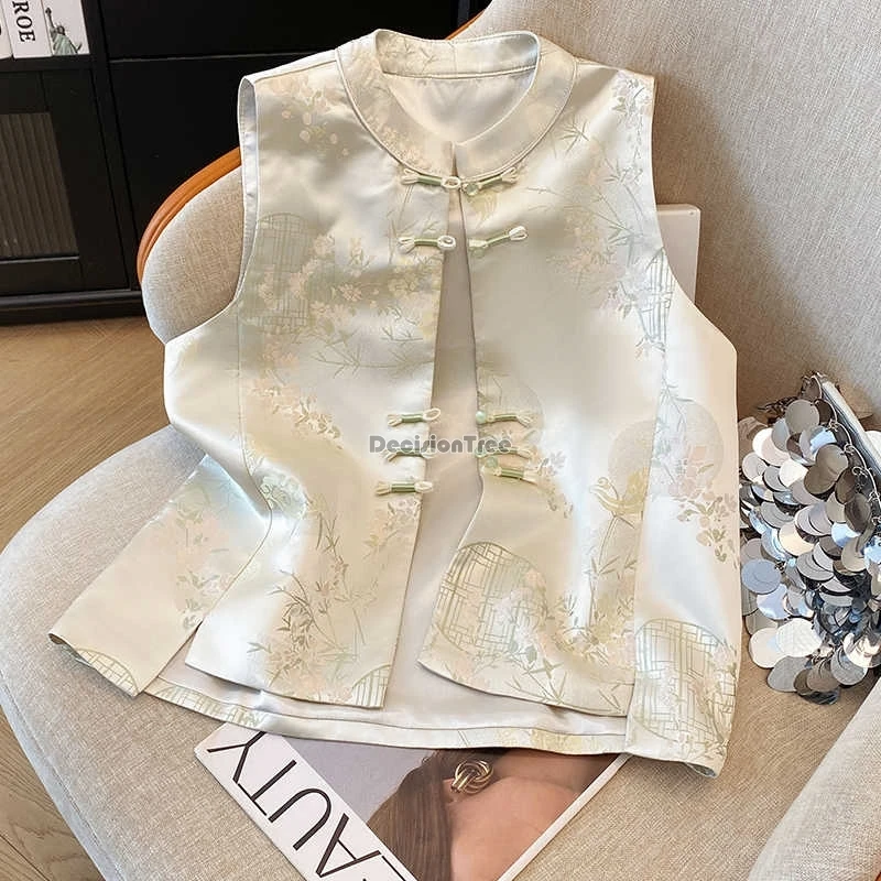 2025 new chinese style retro round neck button down ethnic style satin floral printed waistcoat women sleeveless choengsam vest
2025 new chinese style retro round neck button down ethnic style satin floral printed waistcoat women sleeveless choengsam vest