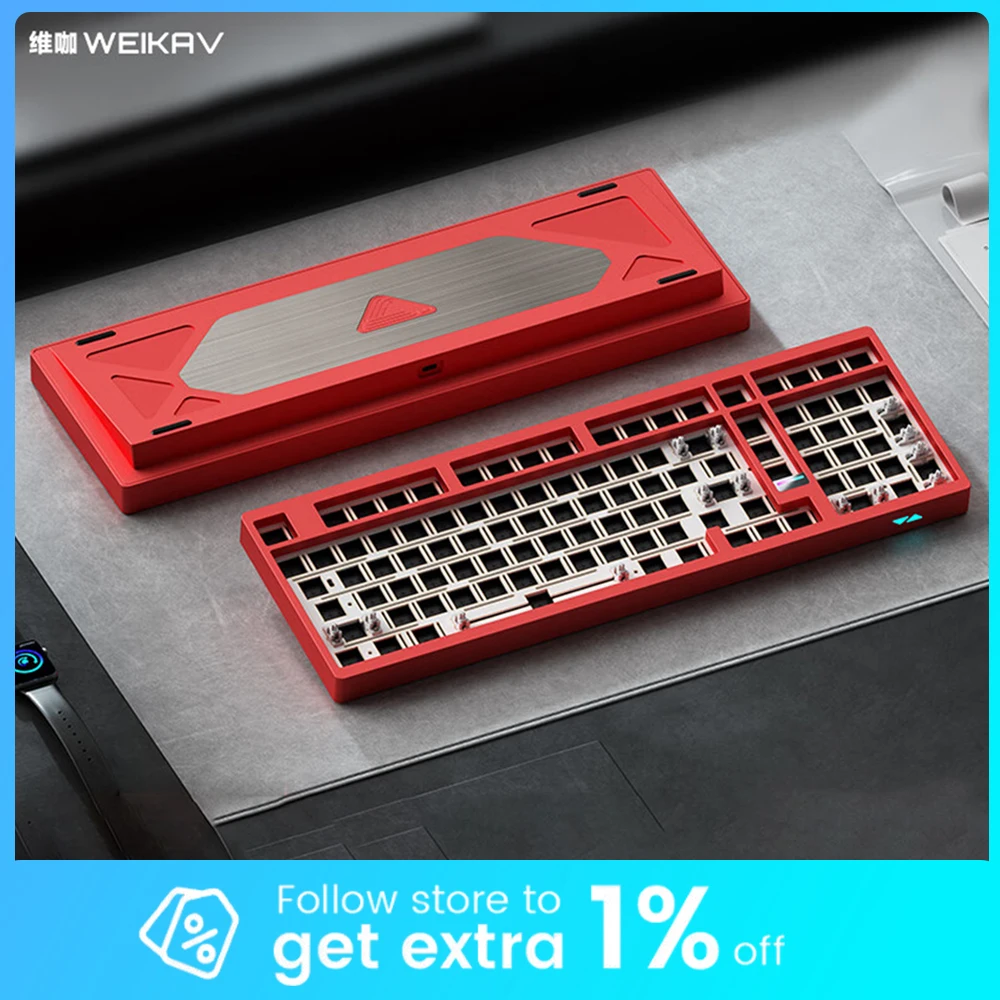 Weikav MAX102 Mechanical Keyboard Kit Tri Mode Wireless Keyboard Hot Swap 10000mAh Aluminium Alloy Keyboards Kit PC Accessories
Weikav MAX102 Mechanical Keyboard Kit Tri Mode Wireless Keyboard Hot Swap 10000mAh Aluminium Alloy Keyboards Kit PC Accessories