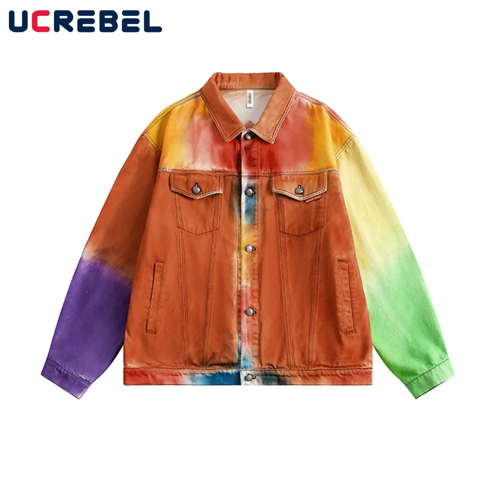 Spray Paint Denim Jacket Mens Pocket Spliced High Street Autumn Winter Lapel Single Breasted Long Sleeve Jeans Jacket Men
Spray Paint Denim Jacket Mens Pocket Spliced High Street Autumn Winter Lapel Single Breasted Long Sleeve Jeans Jacket Men