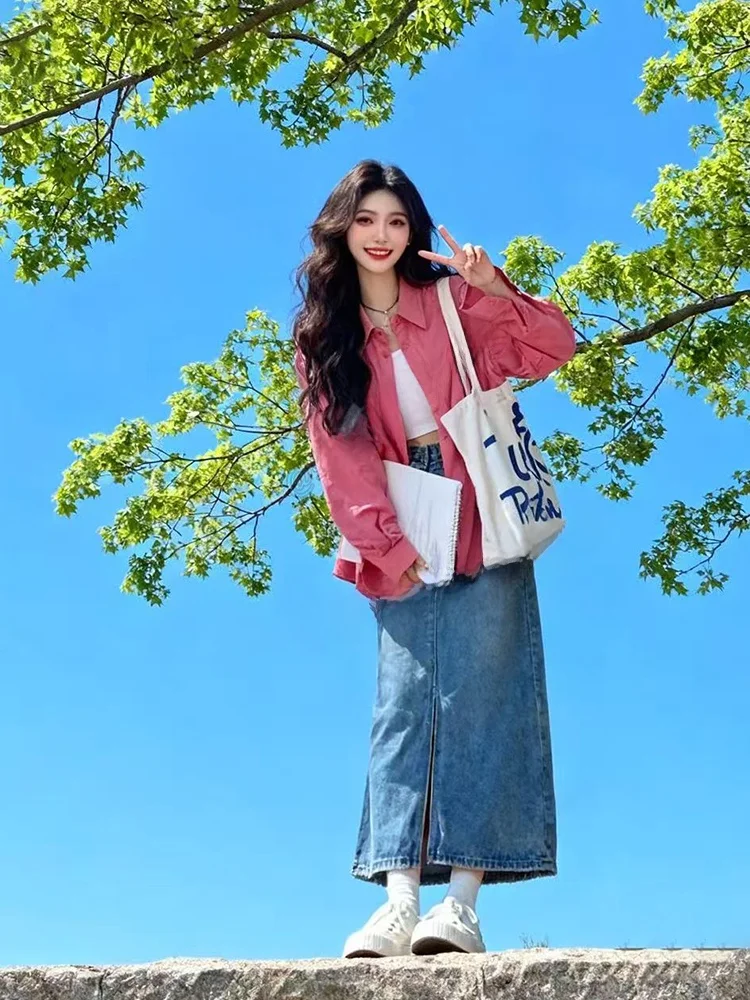 Simple Fashion Spring Summer Women's Loose Shirt Strap Denim Skirt Three-piece Set Elegant Minimalist Outfit Combo
Simple Fashion Spring Summer Women's Loose Shirt Strap Denim Skirt Three-piece Set Elegant Minimalist Outfit Combo