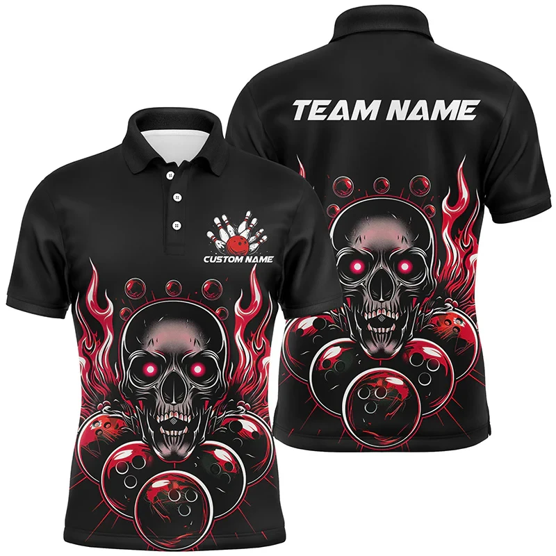 Fashion Skull Bowling Graphic Polo Shirts For Men Custom Name 3D Printed Lapel Button Polo Shirt Trend Streetwear Sports Tops
Fashion Skull Bowling Graphic Polo Shirts For Men Custom Name 3D Printed Lapel Button Polo Shirt Trend Streetwear Sports Tops