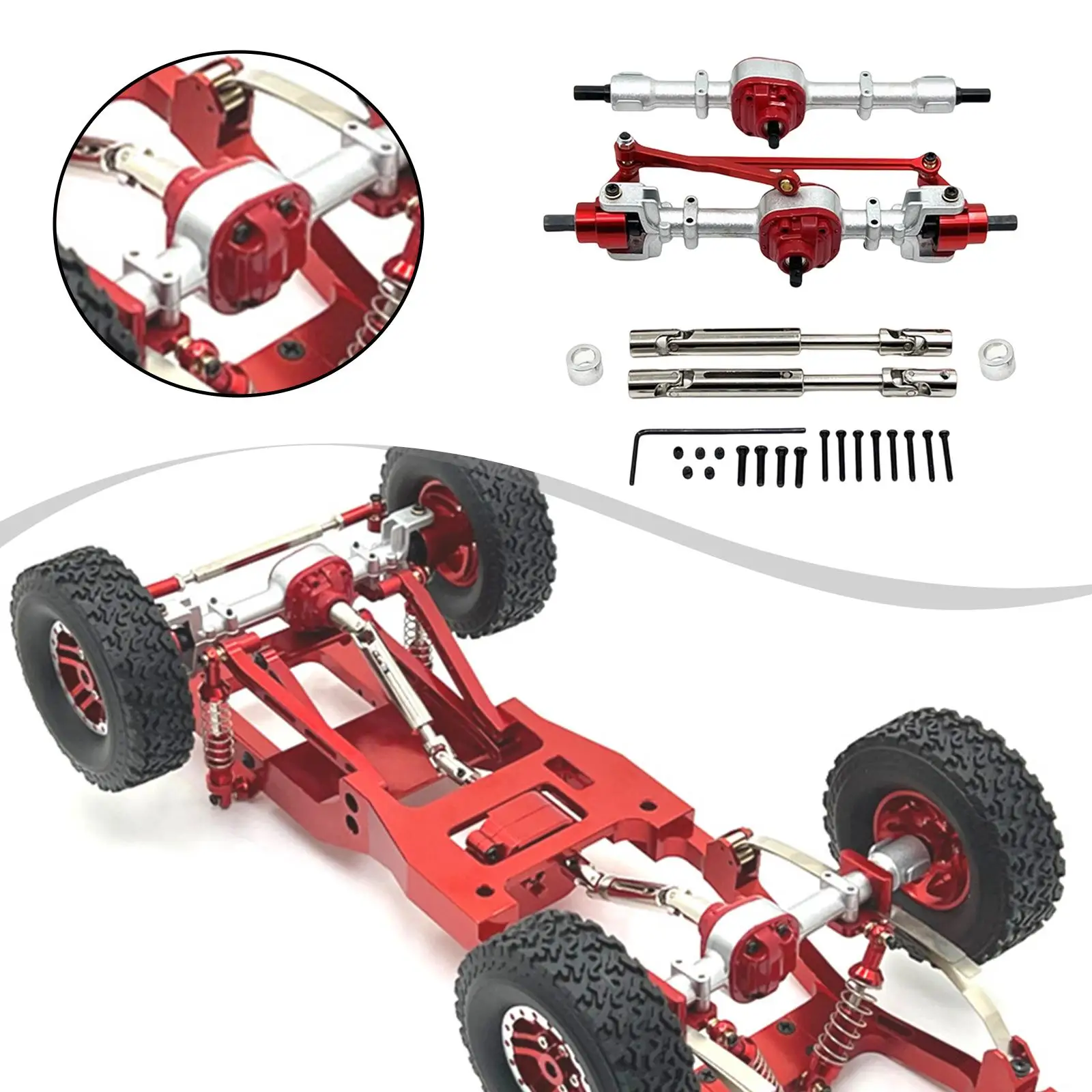 1:12 Scale RC Front Rear Axle Assembly, Replacement with Drive Shaft RC Car Accessory for MN78
1:12 Scale RC Front Rear Axle Assembly, Replacement with Drive Shaft RC Car Accessory for MN78