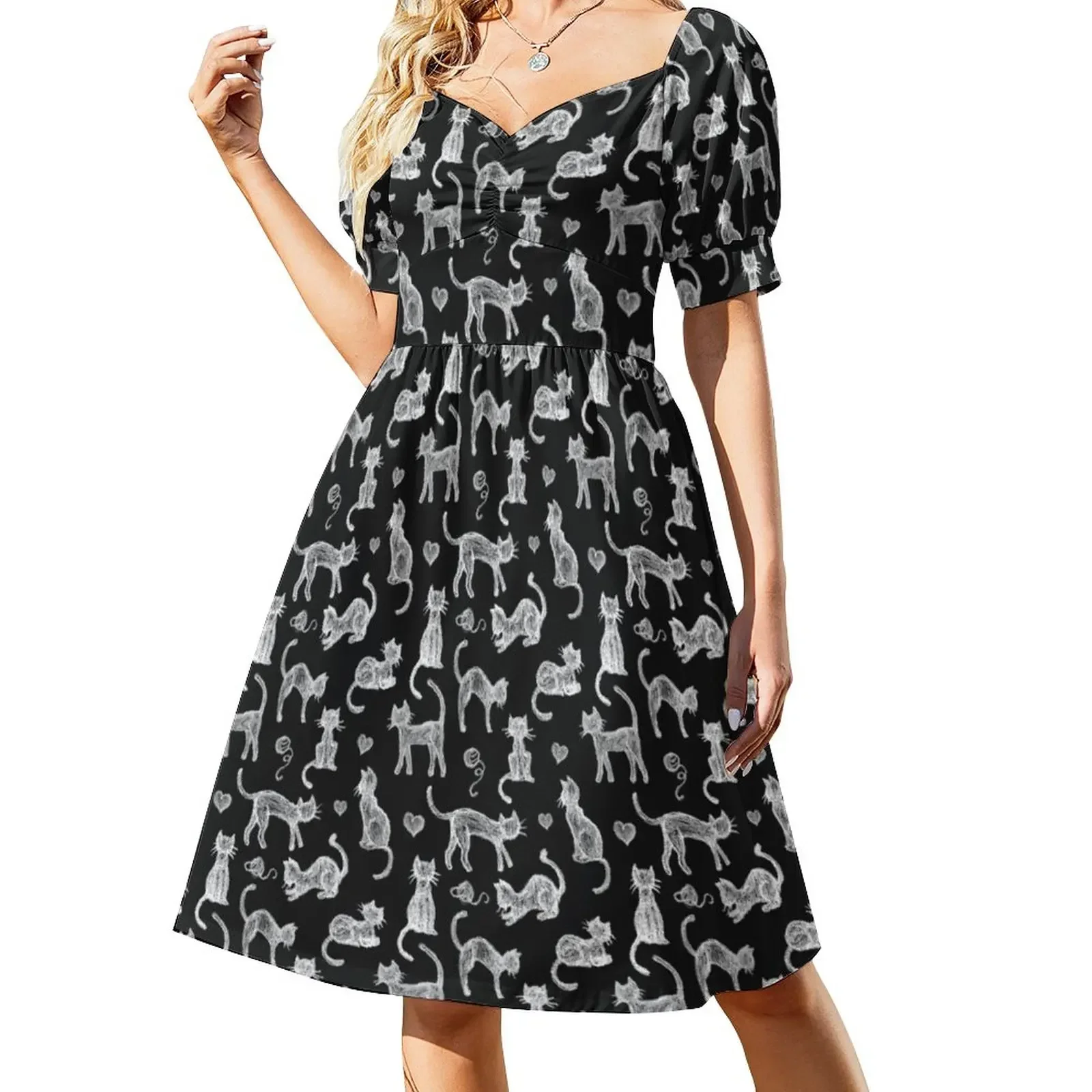 Teacher's Pet - chalkboard cat pattern Short-Sleeved Dress Cocktail of dresses summer women's dress 2025
Teacher's Pet - chalkboard cat pattern Short-Sleeved Dress Cocktail of dresses summer women's dress 2025