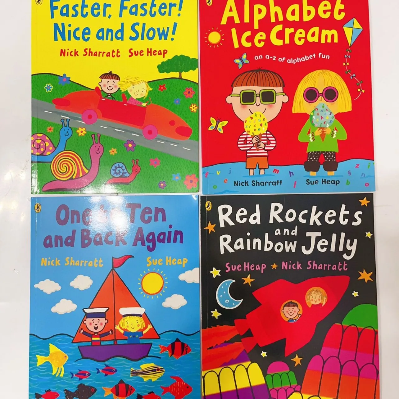 Nick Sharratt Sue Heap Ice Cream Alphabet Color Number Opposites Picture Book 4 Volume Large Format
Nick Sharratt Sue Heap Ice Cream Alphabet Color Number Opposites Picture Book 4 Volume Large Format