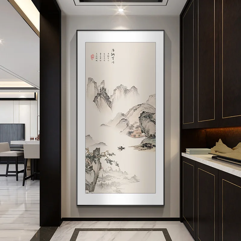 Entrance Decoration New Chinese Style Entry Corridor Aisle Hanging Paintings Vertical Edition Tea Room Murals Landscape
Entrance Decoration New Chinese Style Entry Corridor Aisle Hanging Paintings Vertical Edition Tea Room Murals Landscape