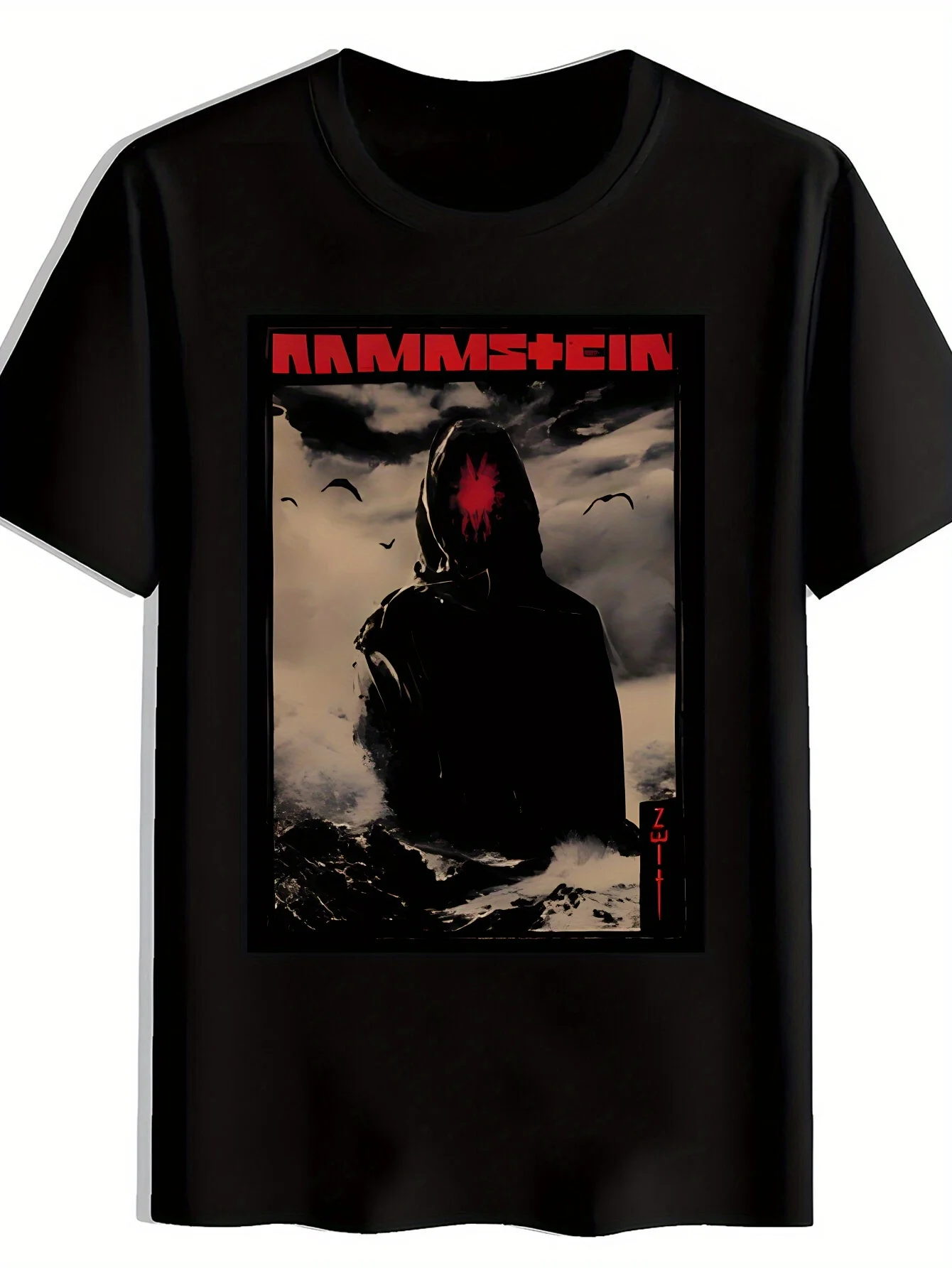 Men's Retro Rock Band Graphic T-Shirt - Black Crew Neck Short Sleeve, Summer Polyester Tee with Bold "RAMMstein" Print
Men's Retro Rock Band Graphic T-Shirt - Black Crew Neck Short Sleeve, Summer Polyester Tee with Bold "RAMMstein" Print