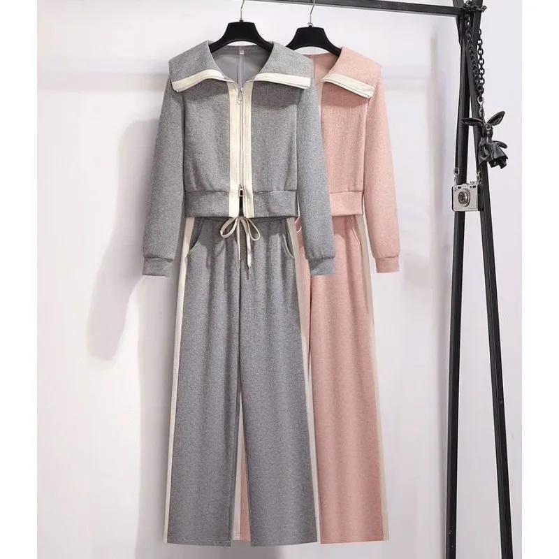 2025 Spring Autumn Sporty Casual Coats Wide Leg Pants Two Piece Set Women New Fashion Pink Patchwork Sweatshirt Trousers Outfits
2025 Spring Autumn Sporty Casual Coats Wide Leg Pants Two Piece Set Women New Fashion Pink Patchwork Sweatshirt Trousers Outfits