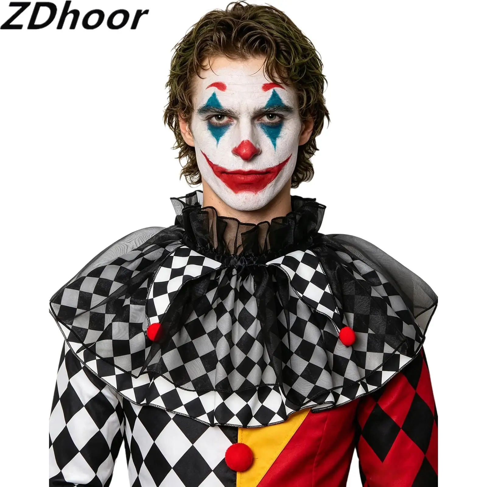 Men Women Clown Neck Scarf Decoration with Adjustable Strap Vintage Layered Ruffled Faux Collar for Role-playing Carnival Circus
Men Women Clown Neck Scarf Decoration with Adjustable Strap Vintage Layered Ruffled Faux Collar for Role-playing Carnival Circus