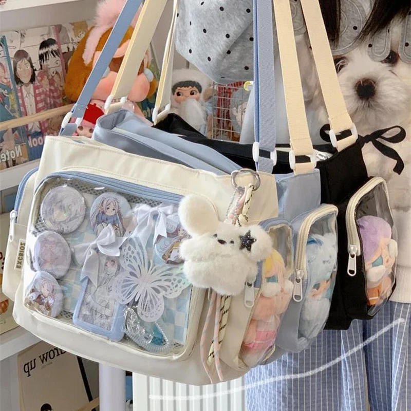 Nylon Aesthetic Transparent Display DIY Basges Students Subculture JK Crossbody Shoulder Bags Casual Sweet Girls Ulzzang Ita Bag
Nylon Aesthetic Transparent Display DIY Basges Students Subculture JK Crossbody Shoulder Bags Casual Sweet Girls Ulzzang Ita Bag