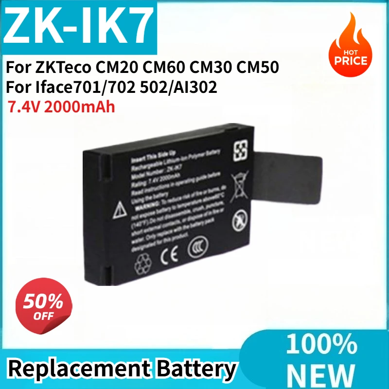 Высококачественная батарея ZK-IK7 7.4V 2000mAh для ZKTeco CM20 CM60 CM30 CM50 Iface701/702 502/AI302. Новая сменная батарея.
Высококачественная батарея ZK-IK7 7.4V 2000mAh для ZKTeco CM20 CM60 CM30 CM50 Iface701/702 502/AI302. Новая сменная батарея.