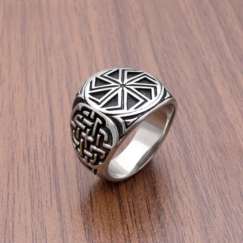 Punk Slavic Wheel Amulet Ring 316L Stainless Steel Vikings Scandinavian Runic Vikings Rings Jewelry
Punk Slavic Wheel Amulet Ring 316L Stainless Steel Vikings Scandinavian Runic Vikings Rings Jewelry