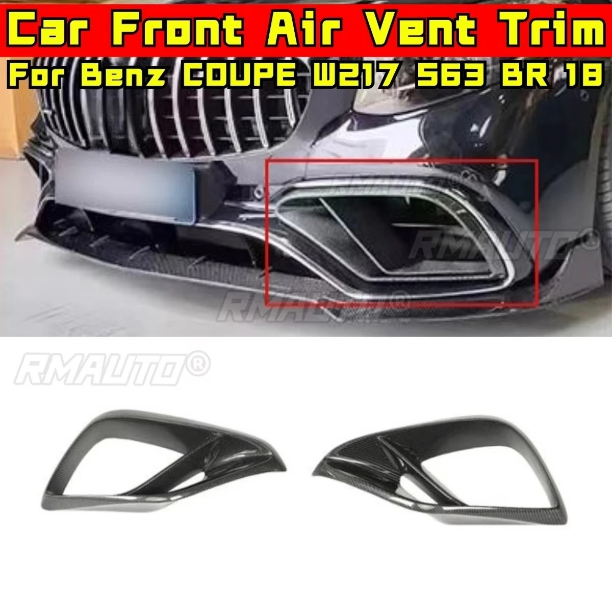 Real Carbon Fiber Car Front Bumper Air Intake Vent for Mercedes Benz S-Class COUPE W217 S63 BR 2018 Air Vent Trim Body Kit
Real Carbon Fiber Car Front Bumper Air Intake Vent for Mercedes Benz S-Class COUPE W217 S63 BR 2018 Air Vent Trim Body Kit