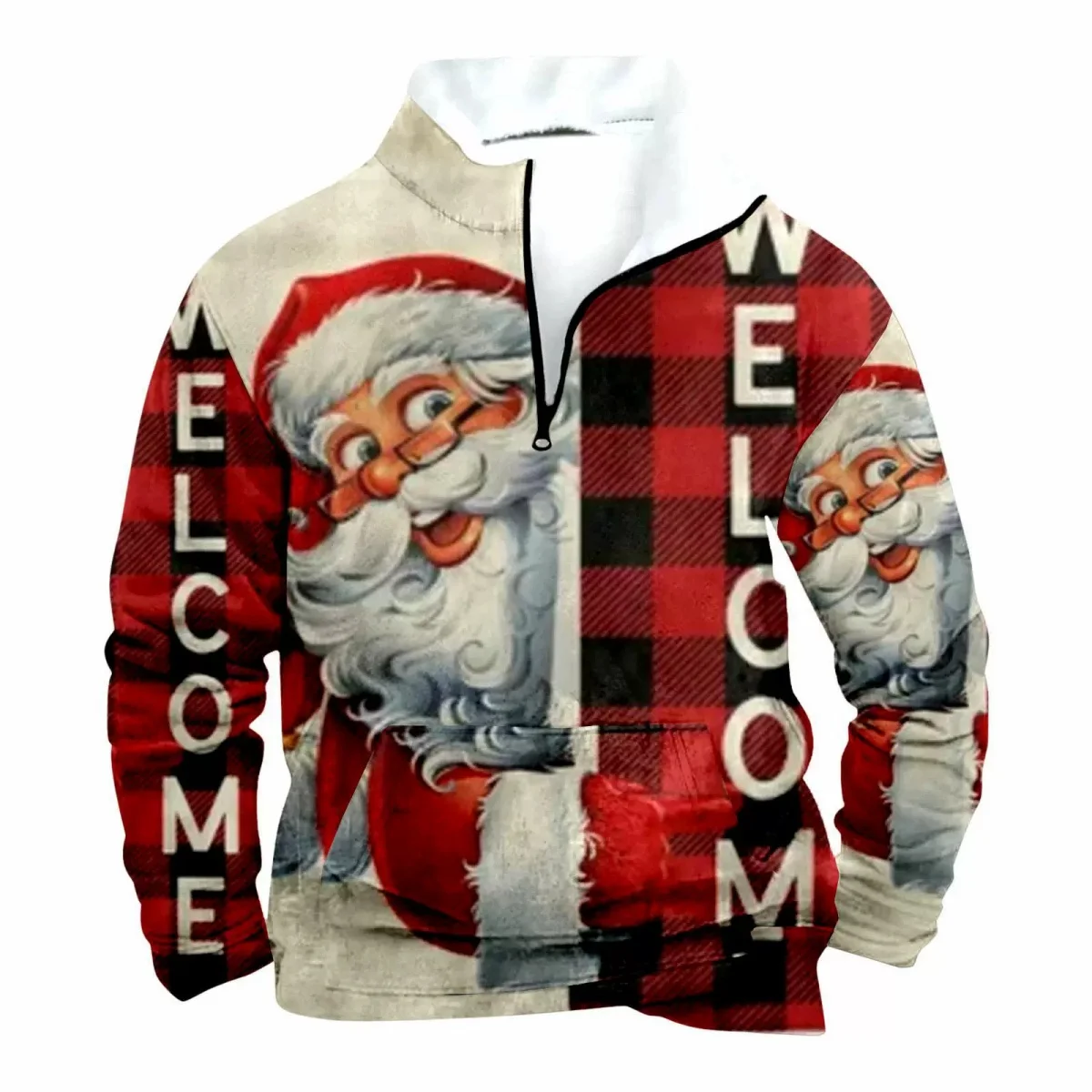 Autumn Fashion Stand Collar Men's Christmas Elements Half Zip Long Sleeve Sweatshirt Fall Long Sleeve Pullover Streetwear Tops
Autumn Fashion Stand Collar Men's Christmas Elements Half Zip Long Sleeve Sweatshirt Fall Long Sleeve Pullover Streetwear Tops