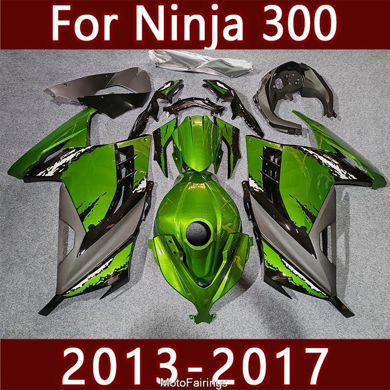 Комплект обвесов для мотоцикла Kawasaki Ninja 300 2013-2017 (EX300), ABS, литье под давлением, зелено-серый глянец
Комплект обвесов для мотоцикла Kawasaki Ninja 300 2013-2017 (EX300), ABS, литье под давлением, зелено-серый глянец