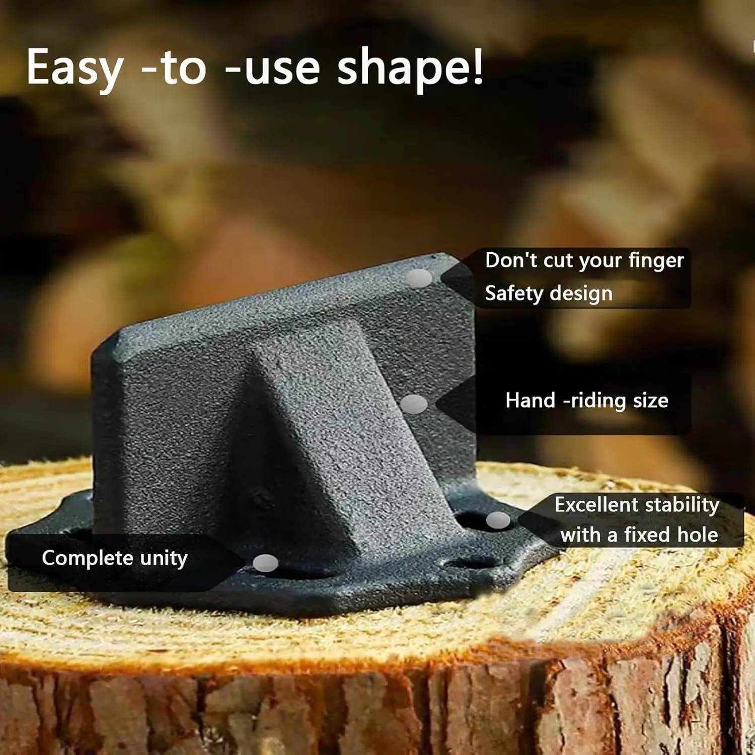 Heavy duty iron wood splitter, manual wedge for easy wood splitting, suitable for camping, outdoor activities and home gardens
Heavy duty iron wood splitter, manual wedge for easy wood splitting, suitable for camping, outdoor activities and home gardens