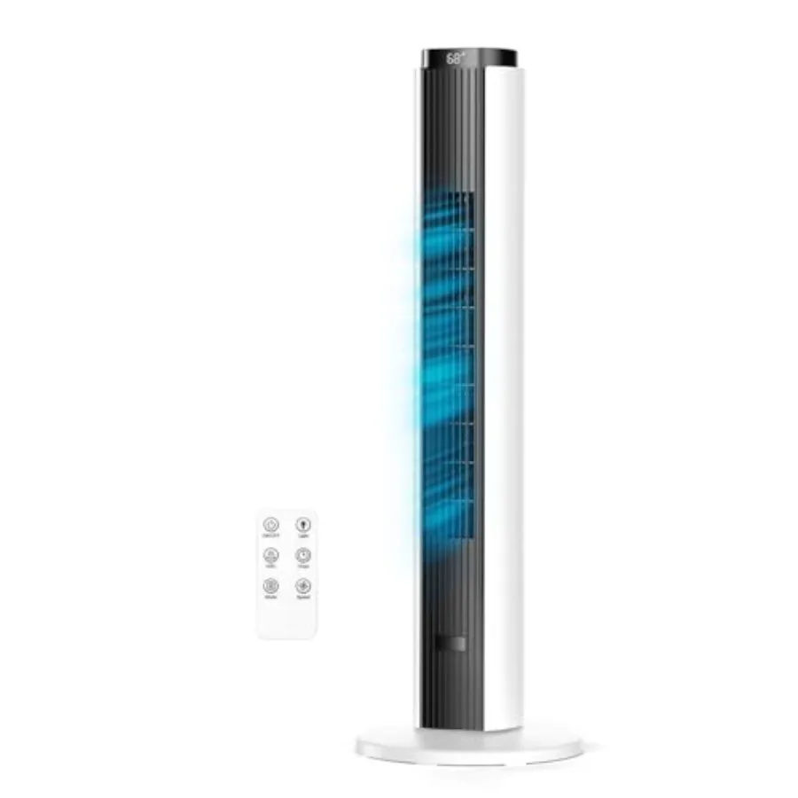 Tower Fan for Bedroom, 37'' Cooling Fans with 4 Modes 6 Speeds, 26 ft/s Velocity, 28dB Quiet for Sleep, LED Touchpad and 12H Ti
Tower Fan for Bedroom, 37'' Cooling Fans with 4 Modes 6 Speeds, 26 ft/s Velocity, 28dB Quiet for Sleep, LED Touchpad and 12H Ti