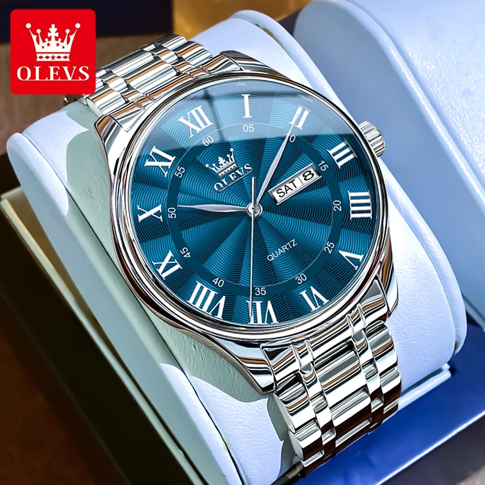 OLEVS 3663 Men Watches Simple Classic Style Roman Scale Textured Dial Waterproof Quartz Watch Original Genuine Brand Wristwatch
OLEVS 3663 Men Watches Simple Classic Style Roman Scale Textured Dial Waterproof Quartz Watch Original Genuine Brand Wristwatch