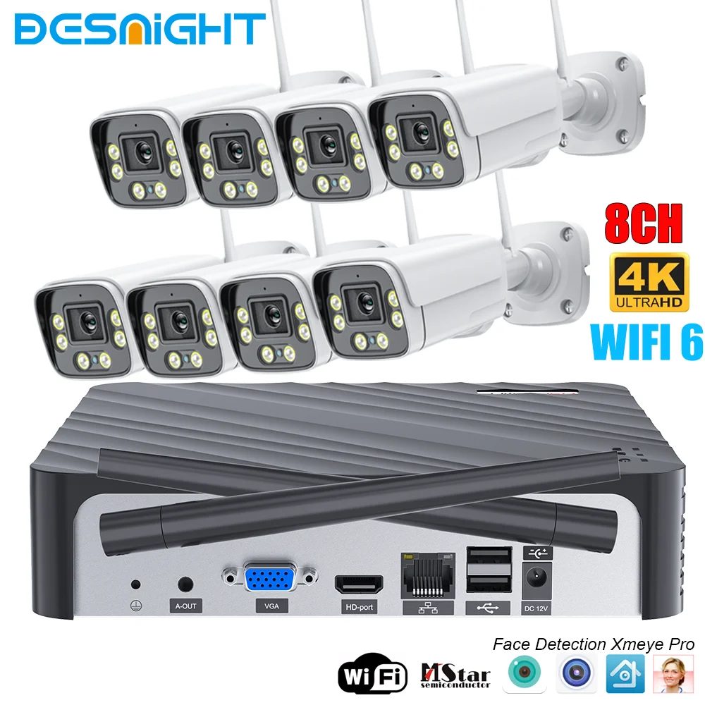 2.5K 5MP WIFI Camera Kit 8CH H.265 CCTV NVR & 5MP HD IP Camera Wireless Video Surveillance CCTV System
2.5K 5MP WIFI Camera Kit 8CH H.265 CCTV NVR & 5MP HD IP Camera Wireless Video Surveillance CCTV System