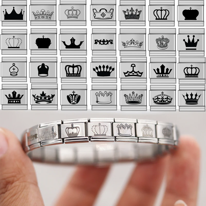 Stainless Steel Italian Charm Bracelets Kit Fit 9mm Links Bangle DIY Making Accessories Crown Charms Bracelet for Women Jewelry
Stainless Steel Italian Charm Bracelets Kit Fit 9mm Links Bangle DIY Making Accessories Crown Charms Bracelet for Women Jewelry