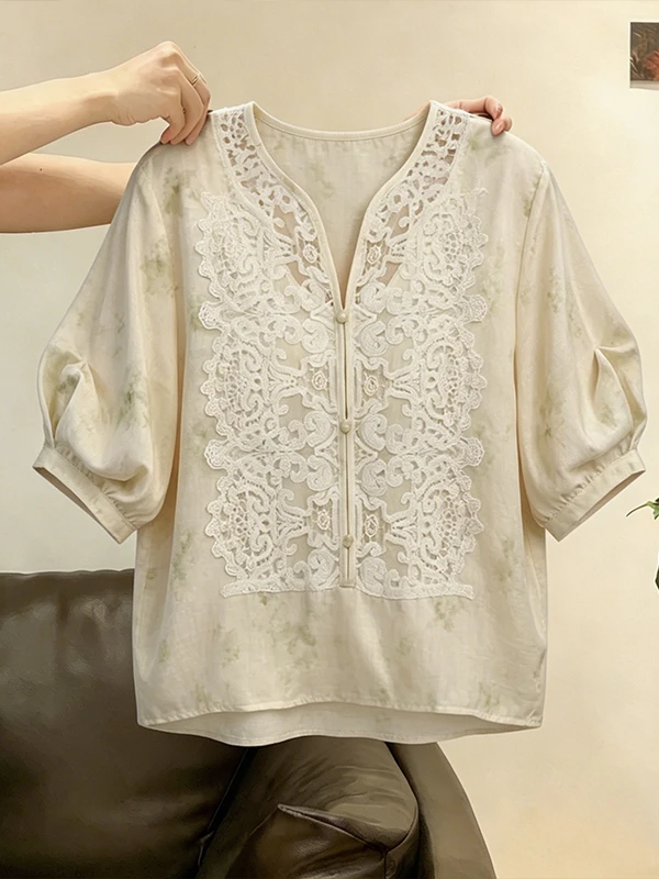 Elegant Loose Women's Shirt Summer 2026 Fashionable Versatile Meat Concealing Age-Defying Korean Style Commute Breathable Ski...
Elegant Loose Women's Shirt Summer 2026 Fashionable Versatile Meat Concealing Age-Defying Korean Style Commute Breathable Ski...