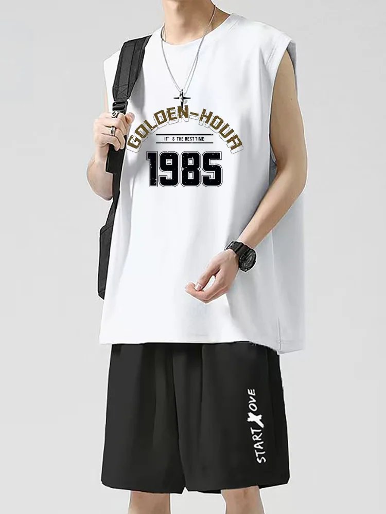 Summer Men's Quick-drying Sleeveless Sports Shorts Set + Paired with Digital Fashion Printed T-shirt + Suitable Running Clothing
Summer Men's Quick-drying Sleeveless Sports Shorts Set + Paired with Digital Fashion Printed T-shirt + Suitable Running Clothing