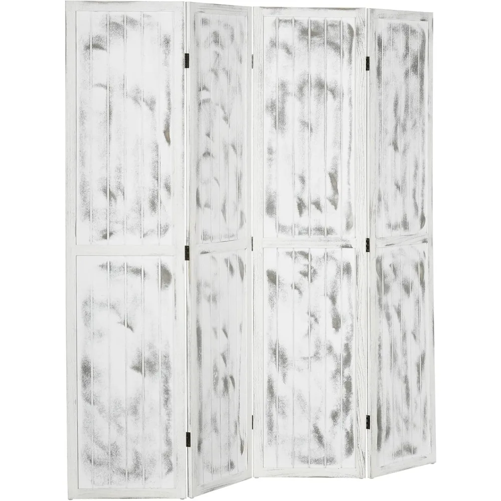 5.5' Tall 4-Panel Room Divider and Folding Privacy Screen, Woodgrain Freestanding Privacy Divider, Partition Wall, Rustic White
5.5' Tall 4-Panel Room Divider and Folding Privacy Screen, Woodgrain Freestanding Privacy Divider, Partition Wall, Rustic White