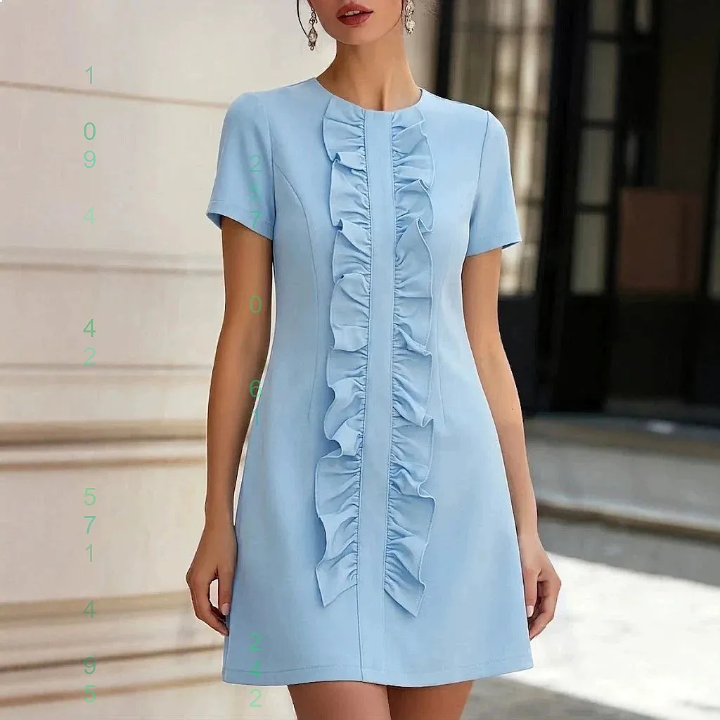 Women Round Neck Solid Elegant Short Dress Zip Pleated Bodycon Dresses Spring Summer
Women Round Neck Solid Elegant Short Dress Zip Pleated Bodycon Dresses Spring Summer