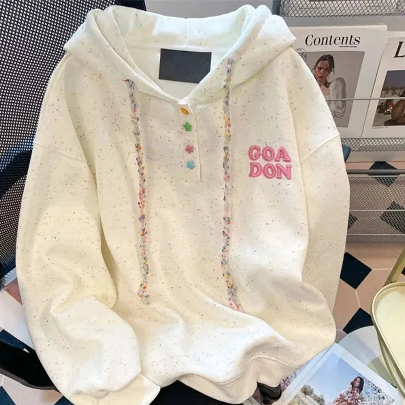 Autumn Ladies Embroidery Sweatshirt Jacket Korean Women Hooded Loose Patchwork Outwear Female Long Sleeved Sports Shirt Top Coat
Autumn Ladies Embroidery Sweatshirt Jacket Korean Women Hooded Loose Patchwork Outwear Female Long Sleeved Sports Shirt Top Coat