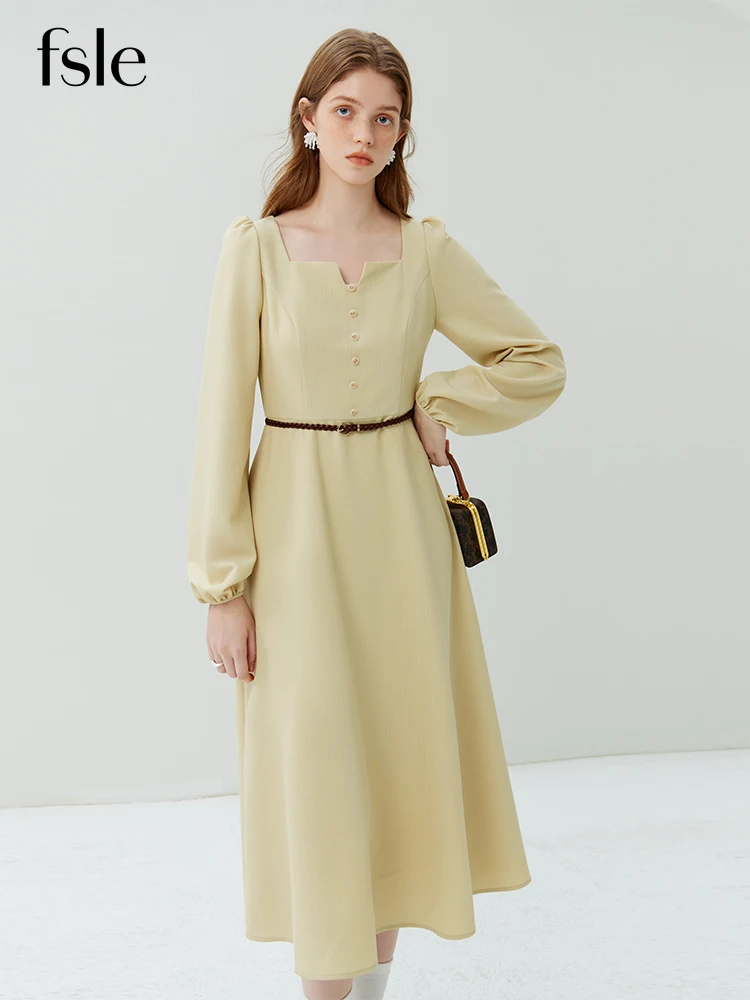 FSLE French Elegant Square Neck Dress For Women 2023 New Autumn Design High Waist Dress For Women Yellow Green Women Dress
FSLE French Elegant Square Neck Dress For Women 2023 New Autumn Design High Waist Dress For Women Yellow Green Women Dress