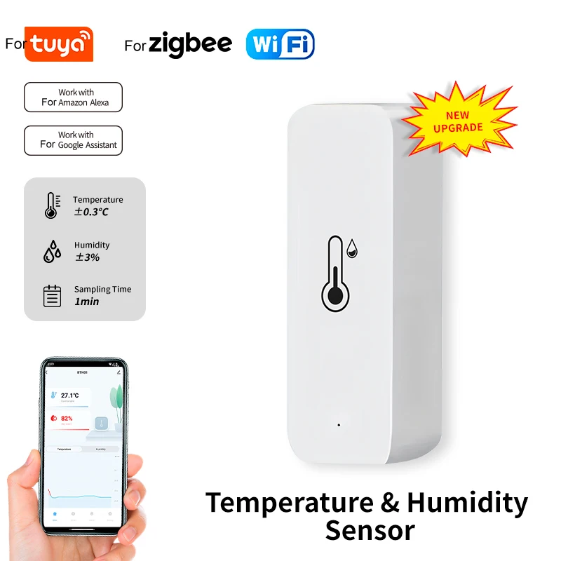 Для Tuya для Wi-Fi для Zigbee умный датчик температуры и влажности приложение удаленный монитор термогигрометр для SmartLife работает для Alexa
Для Tuya для Wi-Fi для Zigbee умный датчик температуры и влажности приложение удаленный монитор термогигрометр для SmartLife работает для Alexa