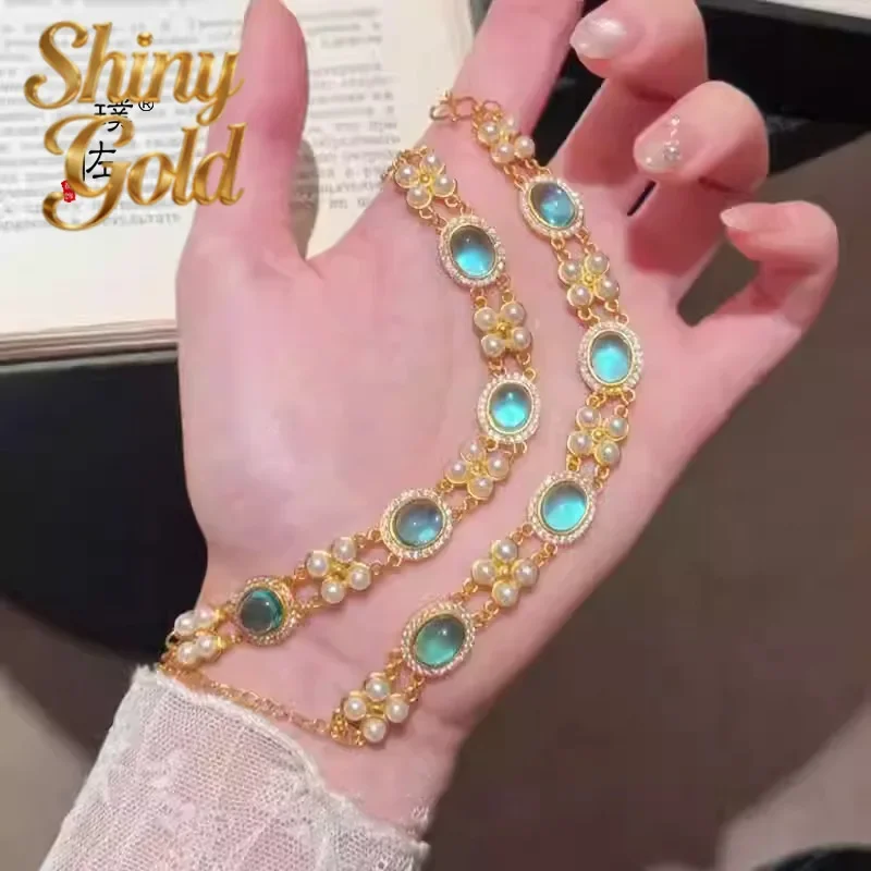 ShinyGold9999 24K real gold Double-layer Pearl Traditional Chinese style court bracelet for women with a light luxury temperamen
ShinyGold9999 24K real gold Double-layer Pearl Traditional Chinese style court bracelet for women with a light luxury temperamen