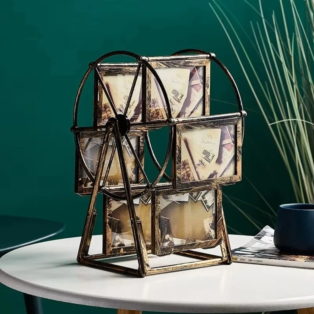 Винтажная фоторамка в виде колеса обозрения 360° ° Вращающаяся фоторамка-витрина на 12 фотографий, сменные вращающиеся рамки для фото, декор для дома
Винтажная фоторамка в виде колеса обозрения 360° ° Вращающаяся фоторамка-витрина на 12 фотографий, сменные вращающиеся рамки для фото, декор для дома